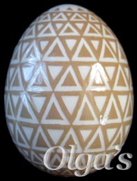 Etched Chicken Pysanky. Sacred Geometry Art. Tiling / tessellation of triangles variation. Balance.