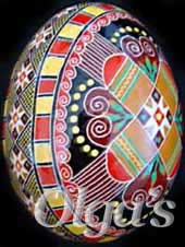 Ukrainian Easter eggs. Chicken pysanky.