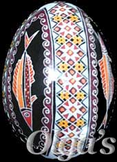 Ukrainian egg. Chicken pysanka.