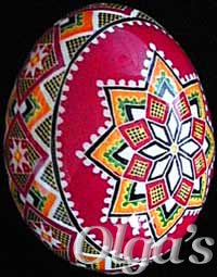 Ukrainian Easter eggs. Chicken Pysanky Art.