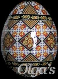 Ukrainian egg. Chicken pysanka.