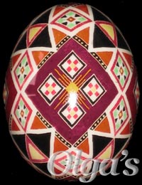 Ukrainian egg. Chicken pysanka.