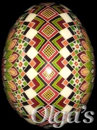 Ukrainian eggs. Finely detailed geometric pysanky.