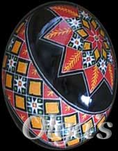 Ukrainian Easter egg. Diagonal pysanka.