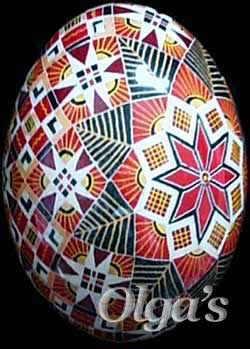 Decorative Ukrainian Easter eggs. Pysanky. Duck Egg shell.