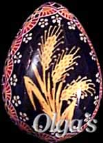Ukrainian Pysanky Art. Quail eggs. Wheat.