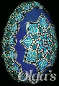 Ukrainian Easter egg. Pysanka Art. Goose eggshell.