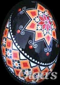 Ukrainian Easter eggs. Hand painted goose pysanky.